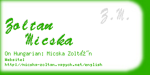 zoltan micska business card